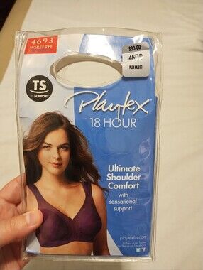 🟣2/$15 Playtex 18 Hour Wirefree Bra - Plum
